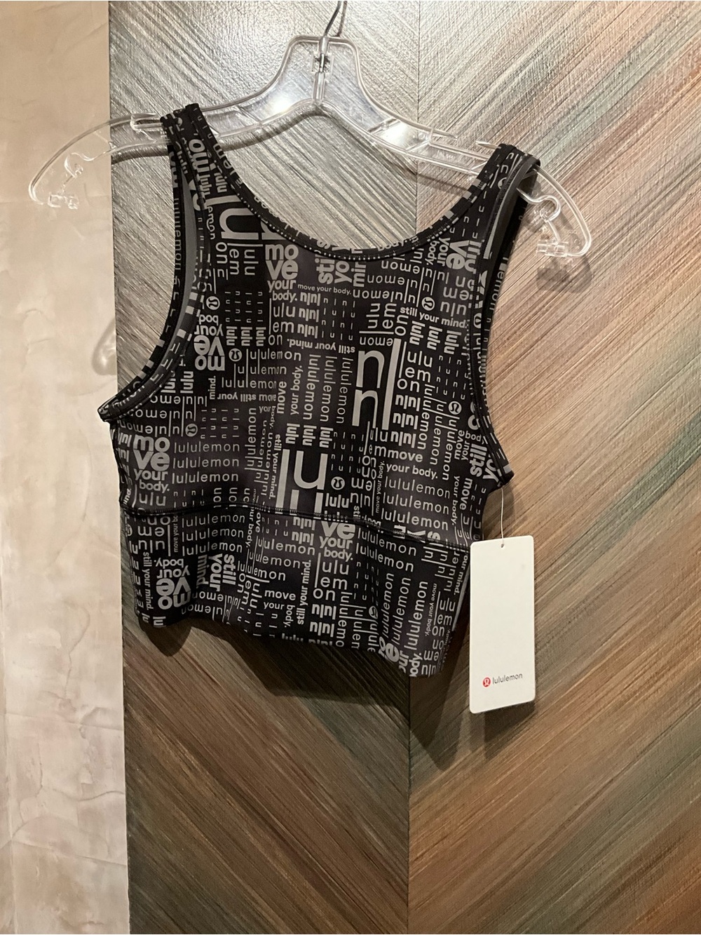 lululemon Black and White Logo-Print Sports Bra - Picture 4 of 4
